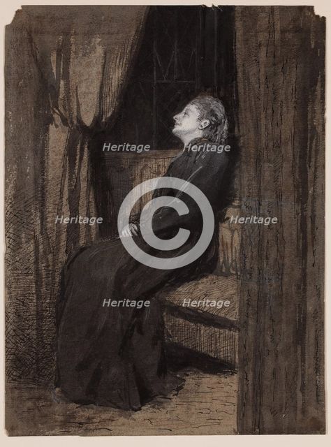 Seated Woman, between 1860 and 1895. Creator: Thomas Hovenden.