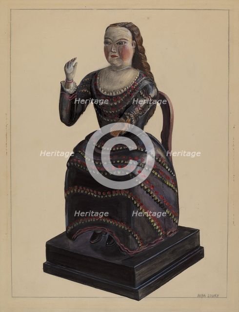Seated Woman, c. 1936. Creator: Mina Lowry.