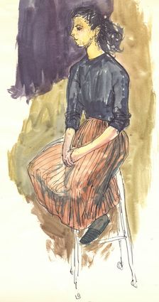 Seated woman, c1950. Creator: Shirley Markham