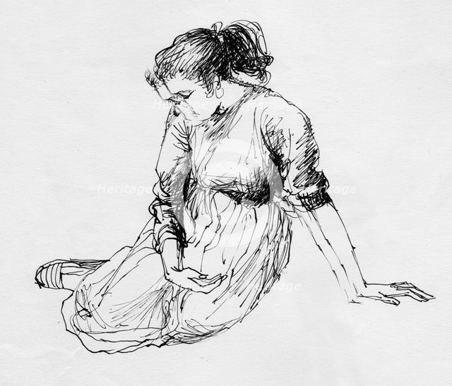 Seated woman, c1950. Creator: Shirley Markham.