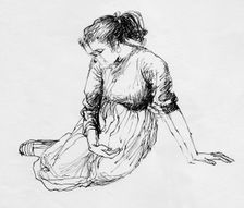 Seated woman, c1950. Creator: Shirley Markham