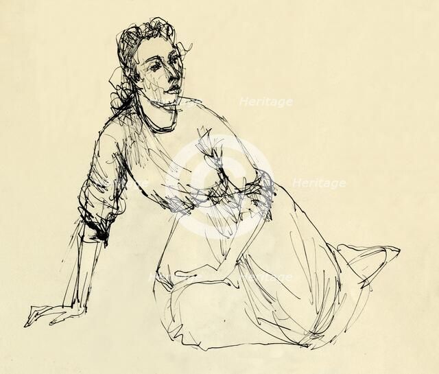 Seated woman, c1950. Creator: Shirley Markham.