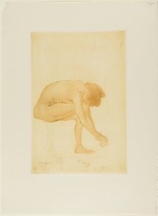 Seated Woman Drying Her Feet, 883. Creator: Theophile Alexandre Steinlen