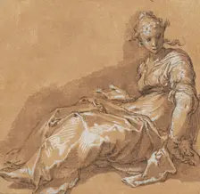 Seated woman, facing left. Creator: Abraham Bloemaert
