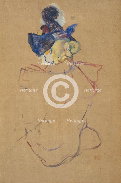 Seated Woman from Behind - Study for "Au Moulin Rouge", 1892. Creator: Henri de Toulouse-Lautrec.