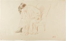 Seated Woman, Head in Right Hand, 1897. Creator: Jean Louis Forain