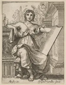 Seated Woman Holding a Tablet, late 17th, mid 18th century. Creator: Possibly by Jean Antoine de Maroulles (Messina 1674-1726 Paris)