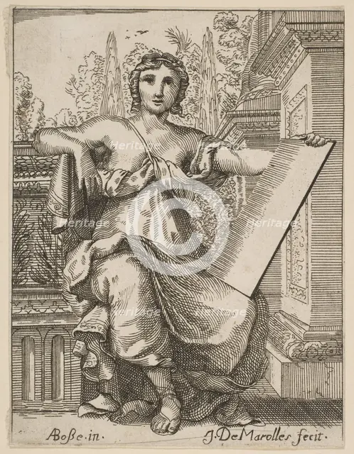 Seated Woman Holding a Tablet, late 17th, mid 18th century. Creator: Possibly by Jean Antoine de Maroulles (Messina 1674-1726 Paris).