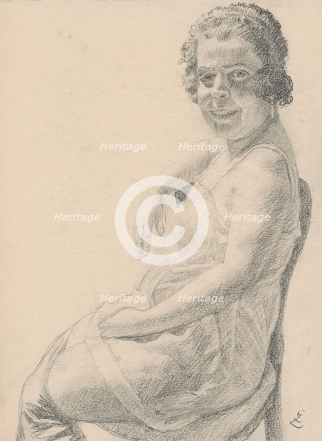 Seated Woman in a camisole, around 1925. Creator: Ivan Zabota.