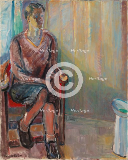 Seated Woman in an Interior, 1931. Creator: Thorvald Erichsen.
