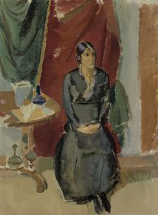 Seated Woman in Black, 1918-1919. Creator: Karl Isakson