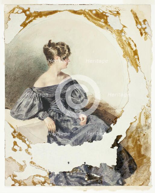 Seated Woman in Black Gown, n.d. Creator: William Henry Hunt.