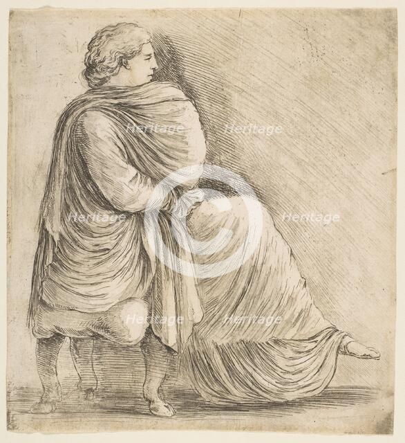 Seated Woman in Profile after Antique Bas Relief, ca. 1660. Creator: Stefano della Bella.