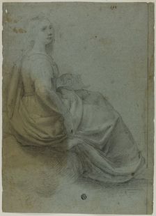Seated Woman in Profile, to Right, n.d. Creator: Domenico Fiasella