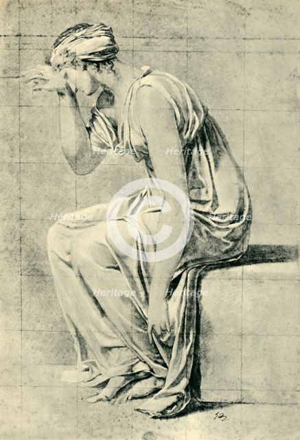 Seated woman, late 18th-early 19th century, (1943). Creator: Jacques-Louis David.