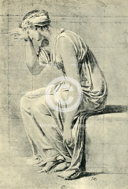 Seated woman, late 18th-early 19th century, (1943). Creator: Jacques-Louis David.