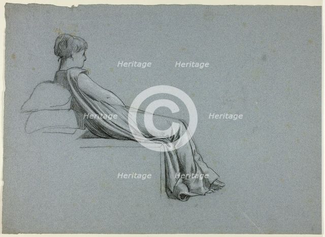 Seated Woman Leaning on Pillows, n.d. Creator: Henry Stacy Marks.