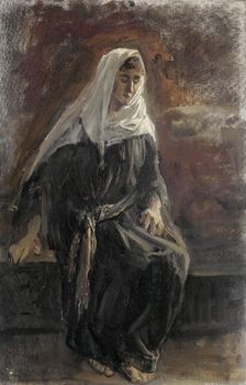 Seated woman, probably Michal, 1899. Creator: Jozef Israels