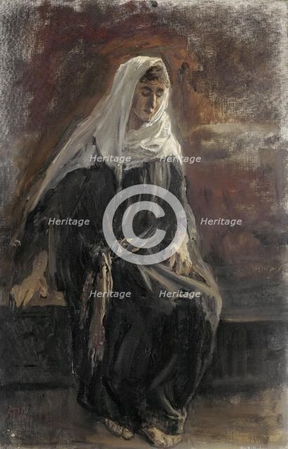 Seated woman, probably Michal, 1899. Creator: Jozef Israels.