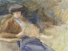 Seated woman reading, 1865-1913. Creator: Abrahamina Arnolda Louisa Hubrecht