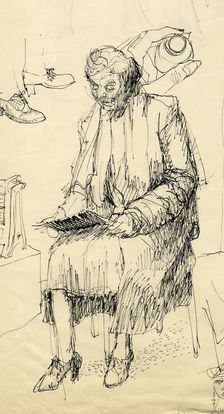 Seated woman reading, 1953. Creator: Shirley Markham