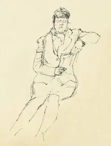 Seated woman reading, 1953. Creator: Shirley Markham