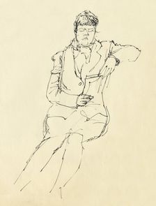 Seated woman reading, 1953. Creator: Shirley Markham