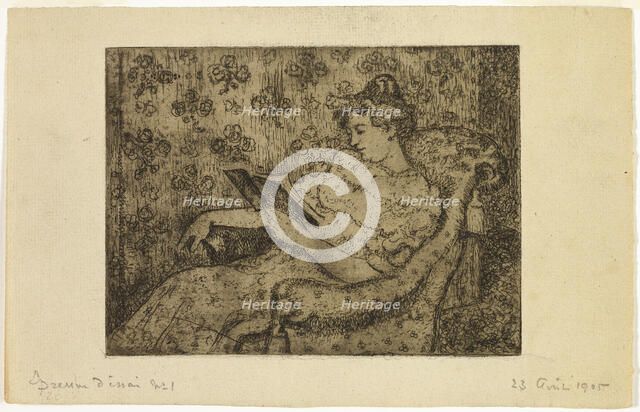 Seated Woman Reading, 1905. Creator: Georges Lemmen.
