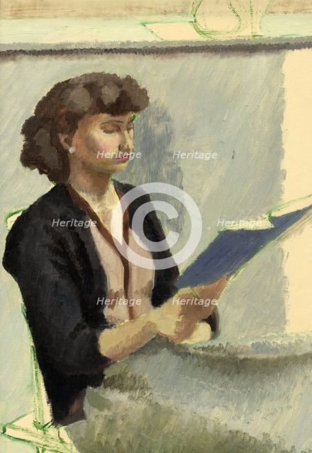 Seated woman reading, c1953. Creator: Shirley Markham.