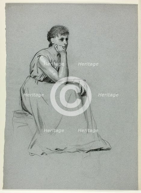 Seated Woman Resting on her Elbow, n.d. Creator: Henry Stacy Marks.