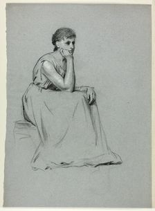 Seated Woman Resting on her Elbow, n.d. Creator: Henry Stacy Marks
