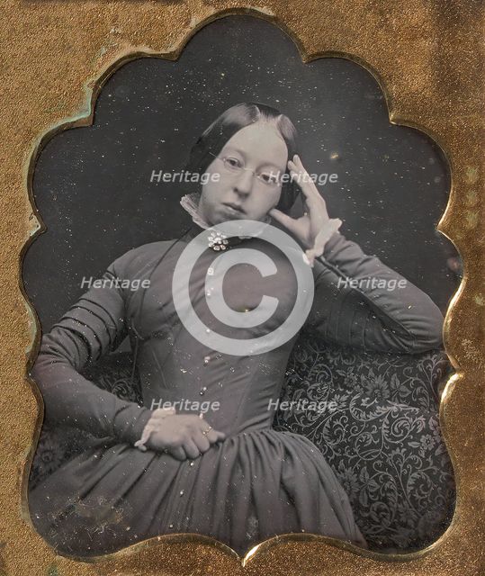 Seated Woman Wearing Glasses, 1850-55. Creator: Unknown.