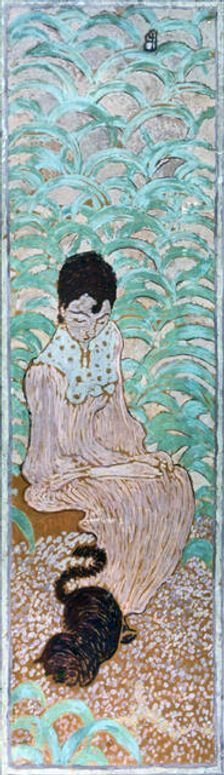 Seated Woman with a Cat 1891. Artist: Pierre Bonnard