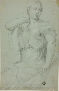 Seated Woman with Folio Resting on Her Lap, n.d. Creator: Unknown