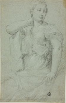 Seated Woman with Folio Resting on Her Lap, n.d. Creator: Unknown