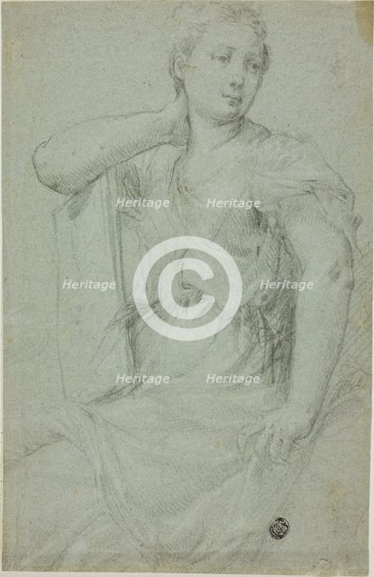 Seated Woman with Folio Resting on Her Lap, n.d. Creator: Unknown.