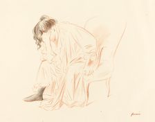 Seated Woman with Her Head Resting on Her Right Hand, 1897. Creator: Jean Louis Forain