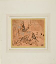 Seated Woman with Spindle, n.d. Creator: Unknown