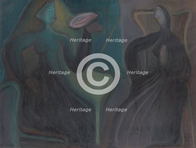 Seated women, 1920-1930. Creator: Karol Polónyi.