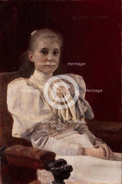Seated Young Girl, 1894. Artist: Klimt, Gustav (1862-1918)