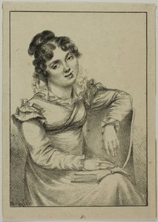 Seated Young Woman Holding an Open Book, 1817. Creator: Vivant Denon