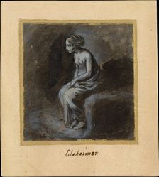 Seated Young Woman, late 16th-early 17th century. Creator: Adam Elsheimer