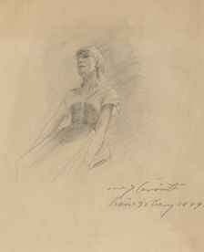 Seated Young Woman [recto], 1889. Creator: Lovis Corinth