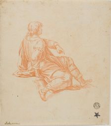 Seated Youth in Profile, 18th century. Creators: Unknown, Andrea Schiavone