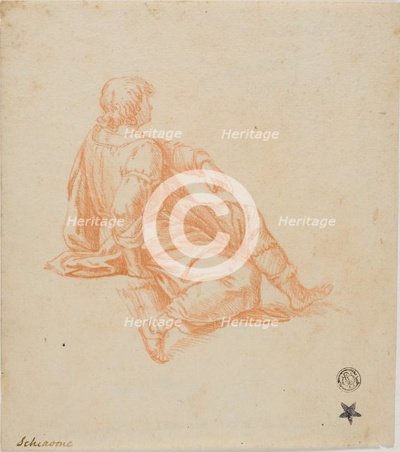 Seated Youth in Profile, 18th century. Creators: Unknown, Andrea Schiavone.