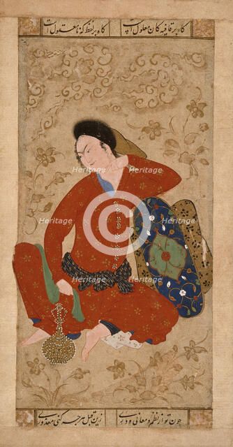 Seated Youth Leaning on a Bolster, c1605. Creator: Unknown.