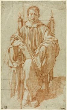 Seated Youth Wearing a Monk's Habit: Study for Saint Benedict, 1590. Creator: Bartolomeo Cesi
