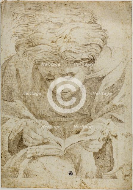 Seated Youth Writing in Book, 17th/18th century. Creator: After Raffaello Sanzio, called Raphael  Italian, 1483-1544.
