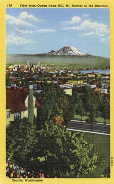 Seattle and Mount Rainier, Washington, USA, 1942