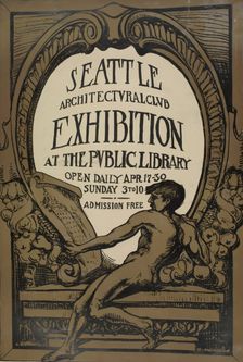 Seattle architectural club exhibition at the public library, c1887 - 1922. Creator: Unknown